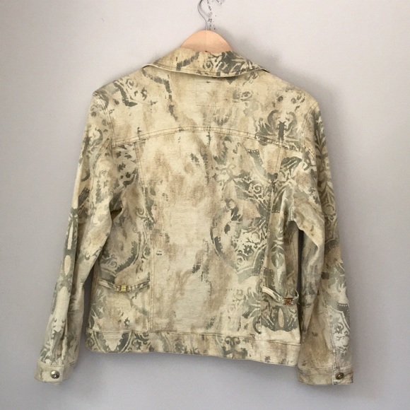 CAPPOPERA Floral Jewel Button Denim Jacket - Picture 3 of 8